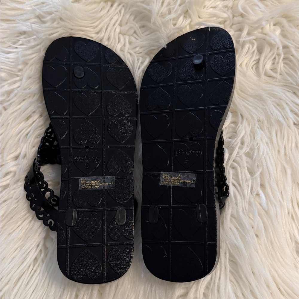 Brighton Black Sandals with Silver Accents size 9 BNWOT see all photos - Picture 6 of 12